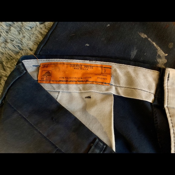 Vintage Red Cap Paint Stained Work-Style Pants - Picture 1 of 6